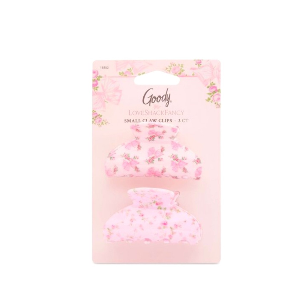 Goody x LoveShackFancy Pink Hair Clips Rosa Beaux and English Ivy